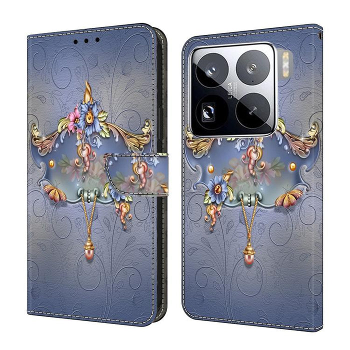 Funda para teléfono de cuero vegano pintado con efecto cristal, For Xiaomi 17T Pro 5G, For Xiaomi 17T 5G, For Xiaomi 17 Ultra, For Xiaomi 15T Pro 5G, For Xiaomi 15T 5G, For Xiaomi 15 Pro