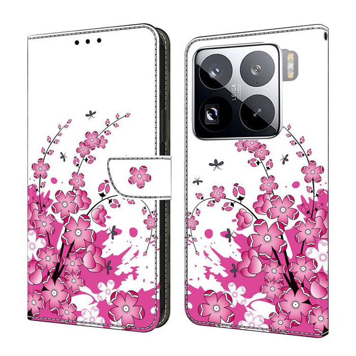 Funda para teléfono de cuero vegano pintado con efecto cristal, For Xiaomi 17T Pro 5G, For Xiaomi 17T 5G, For Xiaomi 17 Ultra, For Xiaomi 15T Pro 5G, For Xiaomi 15T 5G, For Xiaomi 15 Pro