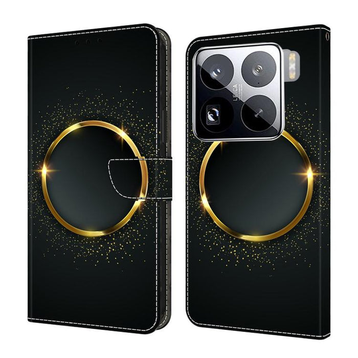 Funda para teléfono de cuero vegano pintado con efecto cristal, For Xiaomi 17T Pro 5G, For Xiaomi 17T 5G, For Xiaomi 17 Ultra, For Xiaomi 15T Pro 5G, For Xiaomi 15T 5G, For Xiaomi 15 Pro