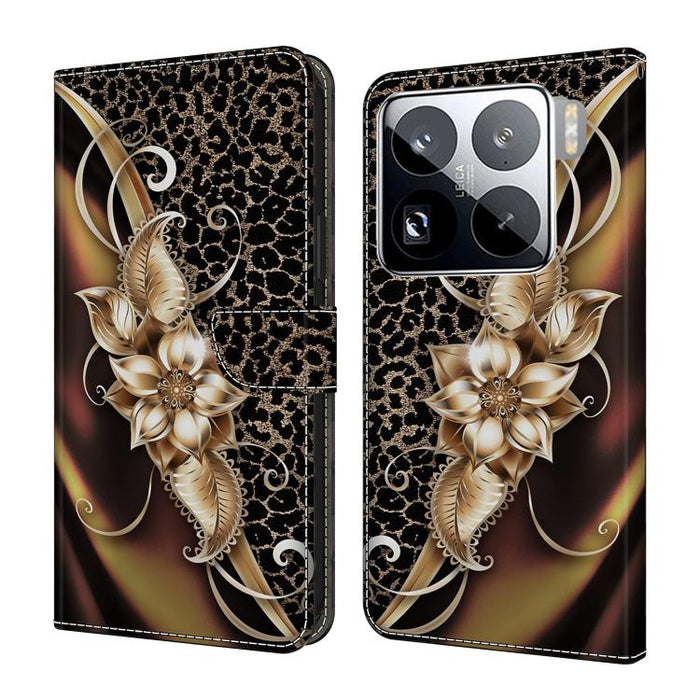 Funda para teléfono de cuero vegano pintado con efecto cristal, For Xiaomi 17T Pro 5G, For Xiaomi 17T 5G, For Xiaomi 17 Ultra, For Xiaomi 15T Pro 5G, For Xiaomi 15T 5G, For Xiaomi 15 Pro