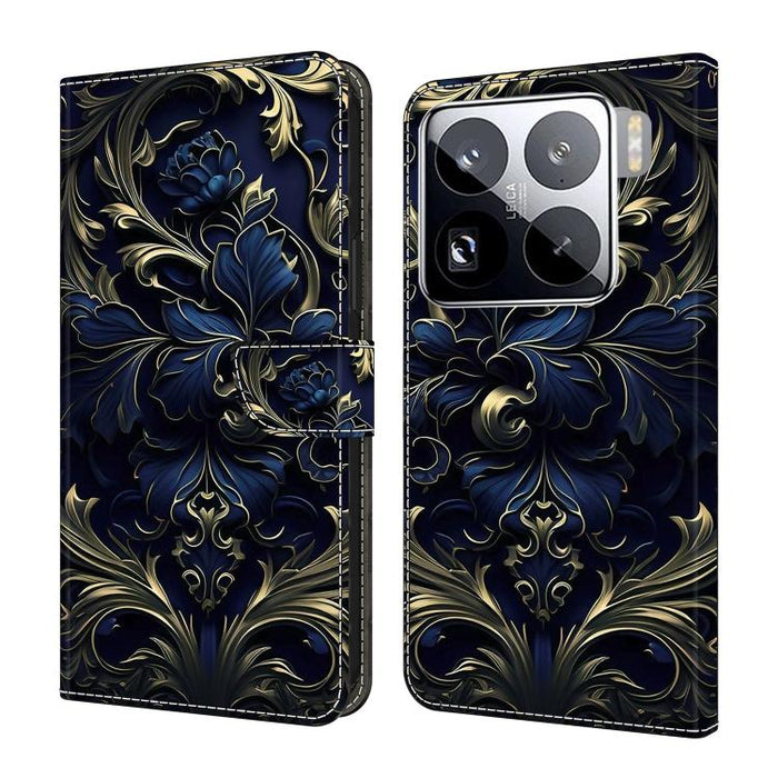 Funda para teléfono de cuero vegano pintado con efecto cristal, For Xiaomi 17T Pro 5G, For Xiaomi 17T 5G, For Xiaomi 17 Ultra, For Xiaomi 15T Pro 5G, For Xiaomi 15T 5G, For Xiaomi 15 Pro