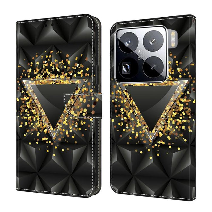 Funda para teléfono de cuero vegano pintado con efecto cristal, For Xiaomi 17T Pro 5G, For Xiaomi 17T 5G, For Xiaomi 17 Ultra, For Xiaomi 15T Pro 5G, For Xiaomi 15T 5G, For Xiaomi 15 Pro