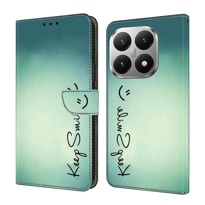 Funda para teléfono de cuero vegano pintado con efecto cristal, For Xiaomi 17T Pro 5G, For Xiaomi 17T 5G, For Xiaomi 17 Ultra, For Xiaomi 15T Pro 5G, For Xiaomi 15T 5G, For Xiaomi 15 Pro