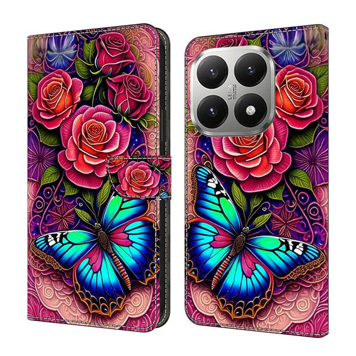Funda para teléfono de cuero vegano pintado con efecto cristal, For Xiaomi 17T Pro 5G, For Xiaomi 17T 5G, For Xiaomi 17 Ultra, For Xiaomi 15T Pro 5G, For Xiaomi 15T 5G, For Xiaomi 15 Pro