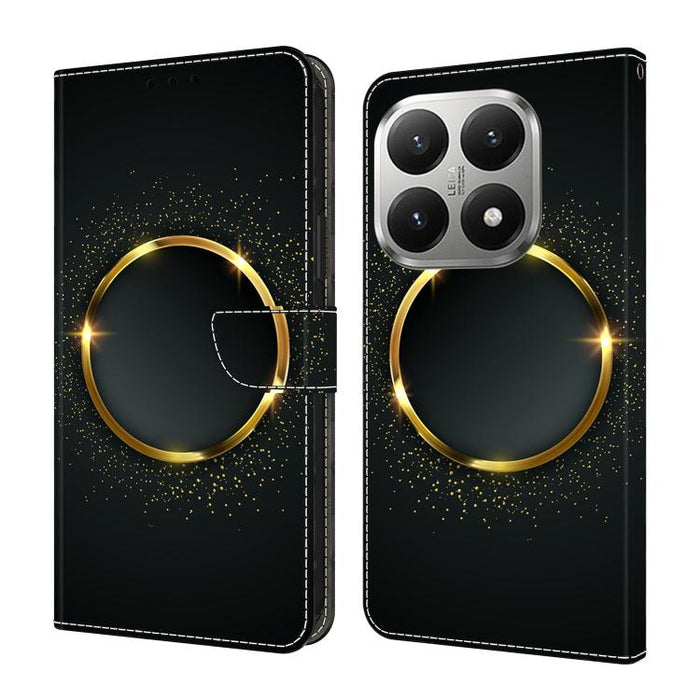 Funda para teléfono de cuero vegano pintado con efecto cristal, For Xiaomi 17T Pro 5G, For Xiaomi 17T 5G, For Xiaomi 17 Ultra, For Xiaomi 15T Pro 5G, For Xiaomi 15T 5G, For Xiaomi 15 Pro