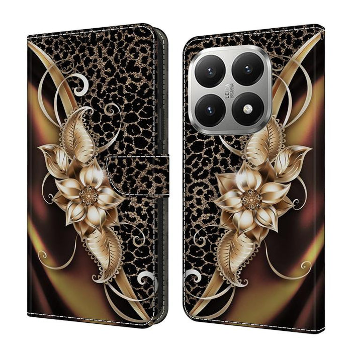 Funda para teléfono de cuero vegano pintado con efecto cristal, For Xiaomi 17T Pro 5G, For Xiaomi 17T 5G, For Xiaomi 17 Ultra, For Xiaomi 15T Pro 5G, For Xiaomi 15T 5G, For Xiaomi 15 Pro