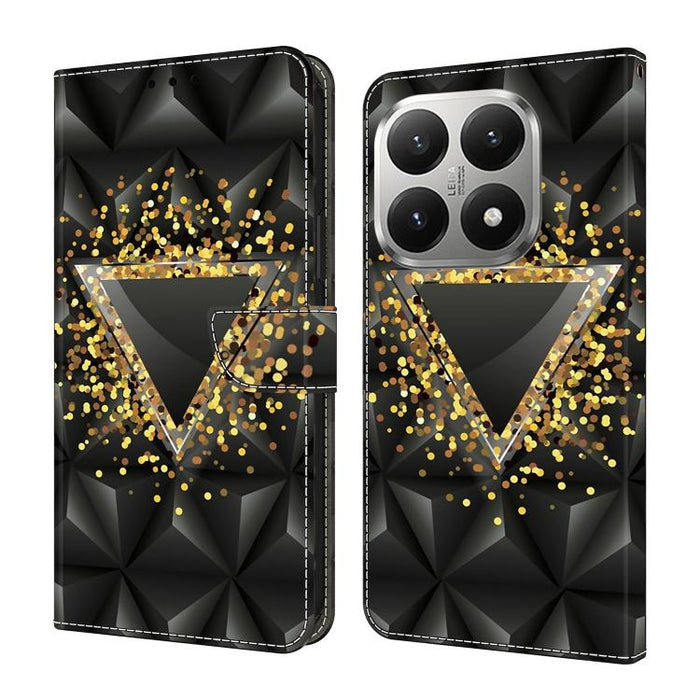 Funda para teléfono de cuero vegano pintado con efecto cristal, For Xiaomi 17T Pro 5G, For Xiaomi 17T 5G, For Xiaomi 17 Ultra, For Xiaomi 15T Pro 5G, For Xiaomi 15T 5G, For Xiaomi 15 Pro