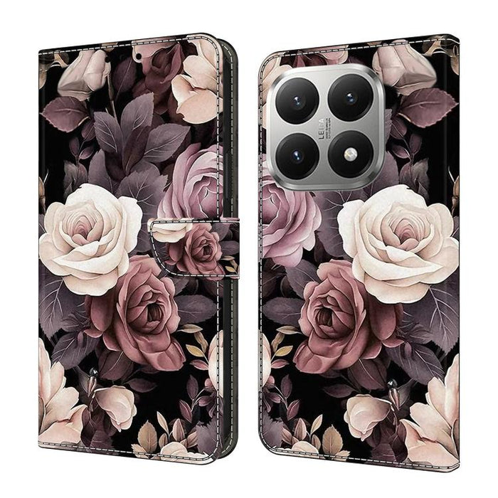 Funda para teléfono de cuero vegano pintado con efecto cristal, For Xiaomi 17T Pro 5G, For Xiaomi 17T 5G, For Xiaomi 17 Ultra, For Xiaomi 15T Pro 5G, For Xiaomi 15T 5G, For Xiaomi 15 Pro
