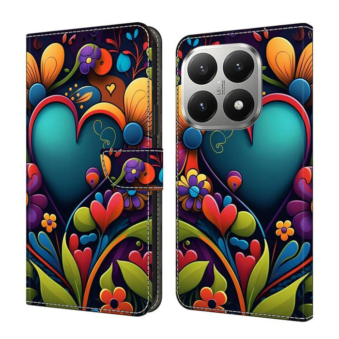 Funda para teléfono de cuero vegano pintado con efecto cristal, For Xiaomi 17T Pro 5G, For Xiaomi 17T 5G, For Xiaomi 17 Ultra, For Xiaomi 15T Pro 5G, For Xiaomi 15T 5G, For Xiaomi 15 Pro