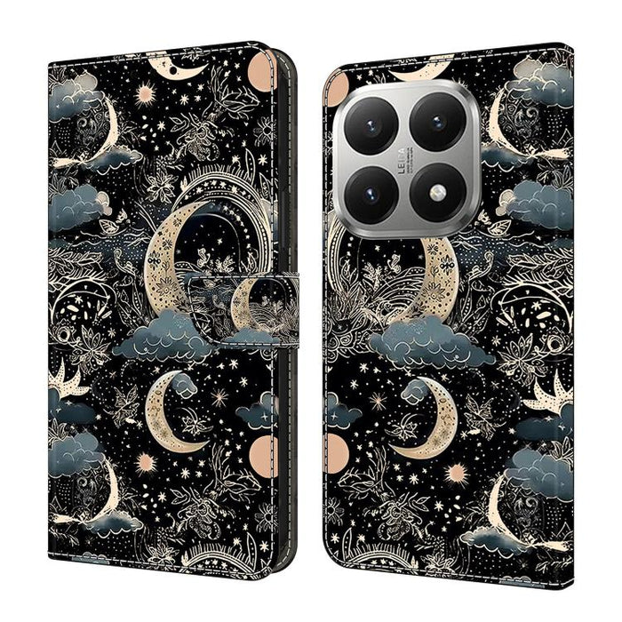 Funda para teléfono de cuero vegano pintado con efecto cristal, For Xiaomi 17T Pro 5G, For Xiaomi 17T 5G, For Xiaomi 17 Ultra, For Xiaomi 15T Pro 5G, For Xiaomi 15T 5G, For Xiaomi 15 Pro