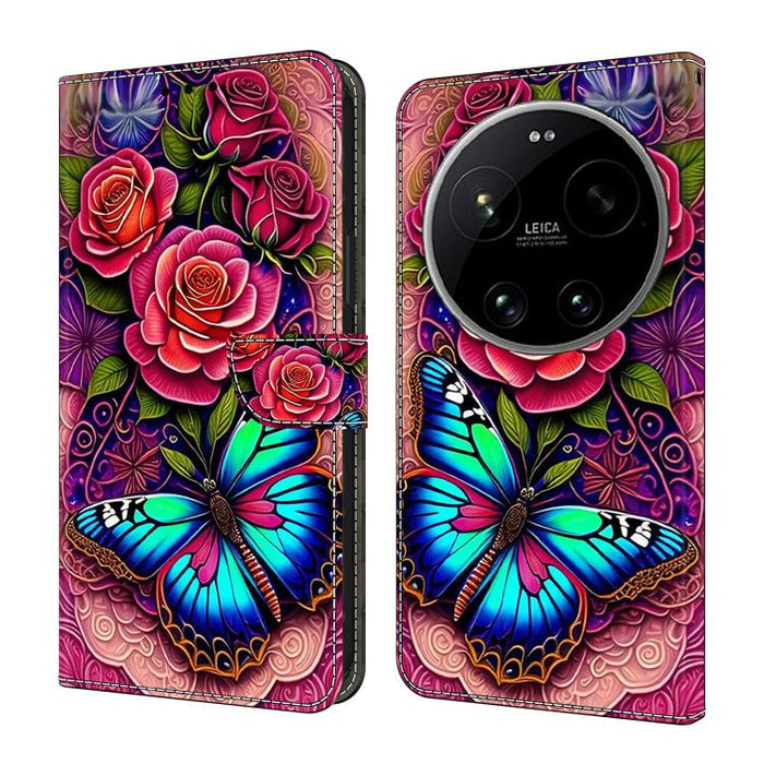 Funda para teléfono de cuero vegano pintado con efecto cristal, For Xiaomi 17T Pro 5G, For Xiaomi 17T 5G, For Xiaomi 17 Ultra, For Xiaomi 15T Pro 5G, For Xiaomi 15T 5G, For Xiaomi 15 Pro