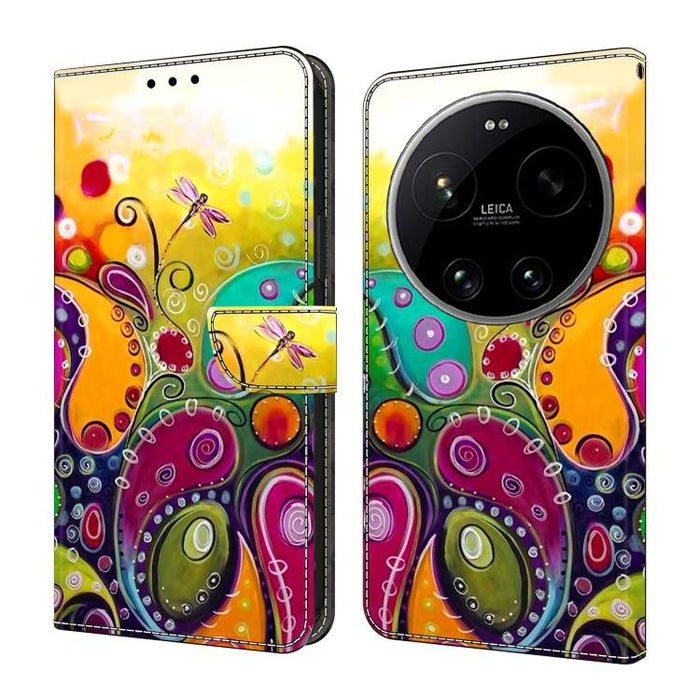 Funda para teléfono de cuero vegano pintado con efecto cristal, For Xiaomi 17T Pro 5G, For Xiaomi 17T 5G, For Xiaomi 17 Ultra, For Xiaomi 15T Pro 5G, For Xiaomi 15T 5G, For Xiaomi 15 Pro