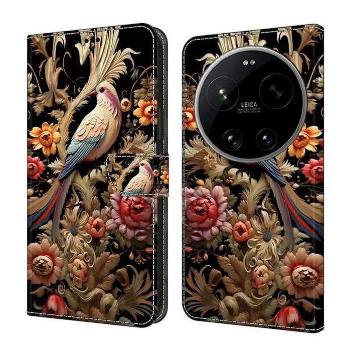 Funda para teléfono de cuero vegano pintado con efecto cristal, For Xiaomi 17T Pro 5G, For Xiaomi 17T 5G, For Xiaomi 17 Ultra, For Xiaomi 15T Pro 5G, For Xiaomi 15T 5G, For Xiaomi 15 Pro