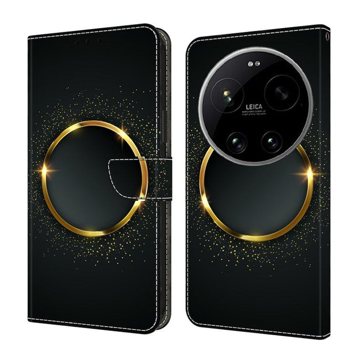 Funda para teléfono de cuero vegano pintado con efecto cristal, For Xiaomi 17T Pro 5G, For Xiaomi 17T 5G, For Xiaomi 17 Ultra, For Xiaomi 15T Pro 5G, For Xiaomi 15T 5G, For Xiaomi 15 Pro