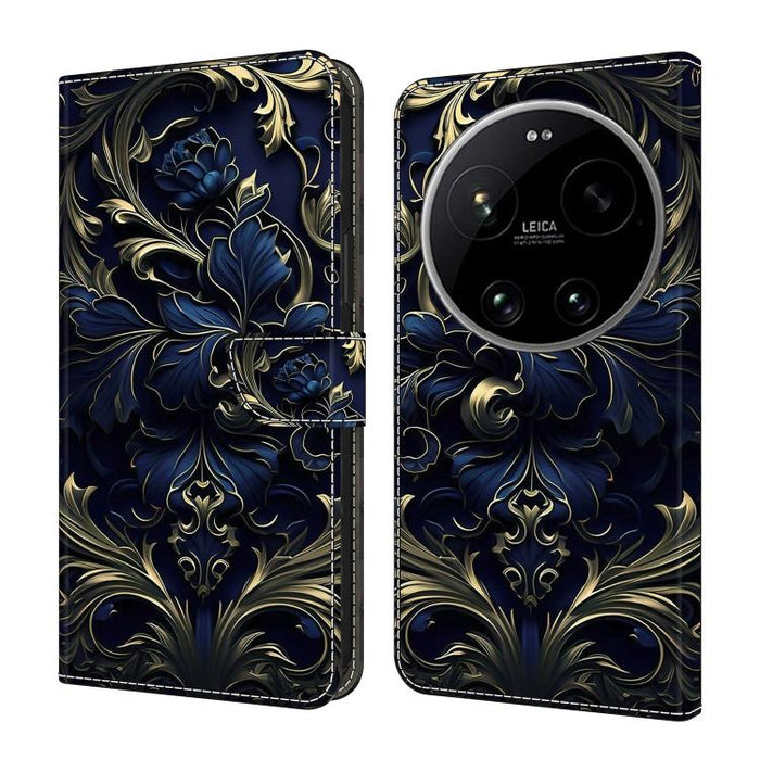 Funda para teléfono de cuero vegano pintado con efecto cristal, For Xiaomi 17T Pro 5G, For Xiaomi 17T 5G, For Xiaomi 17 Ultra, For Xiaomi 15T Pro 5G, For Xiaomi 15T 5G, For Xiaomi 15 Pro