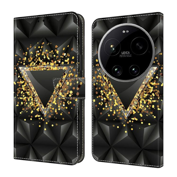 Funda para teléfono de cuero vegano pintado con efecto cristal, For Xiaomi 17T Pro 5G, For Xiaomi 17T 5G, For Xiaomi 17 Ultra, For Xiaomi 15T Pro 5G, For Xiaomi 15T 5G, For Xiaomi 15 Pro