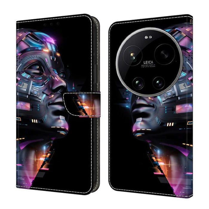 Funda para teléfono de cuero vegano pintado con efecto cristal, For Xiaomi 17T Pro 5G, For Xiaomi 17T 5G, For Xiaomi 17 Ultra, For Xiaomi 15T Pro 5G, For Xiaomi 15T 5G, For Xiaomi 15 Pro