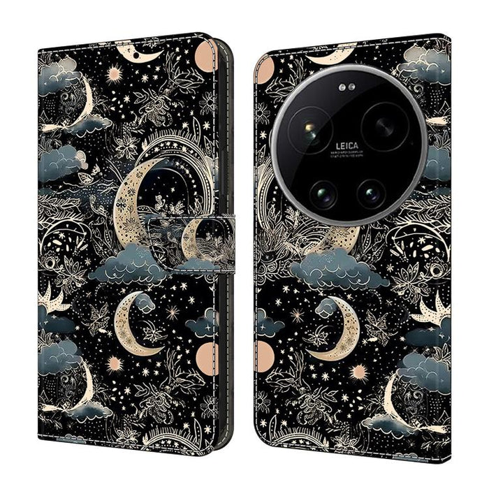 Funda para teléfono de cuero vegano pintado con efecto cristal, For Xiaomi 17T Pro 5G, For Xiaomi 17T 5G, For Xiaomi 17 Ultra, For Xiaomi 15T Pro 5G, For Xiaomi 15T 5G, For Xiaomi 15 Pro