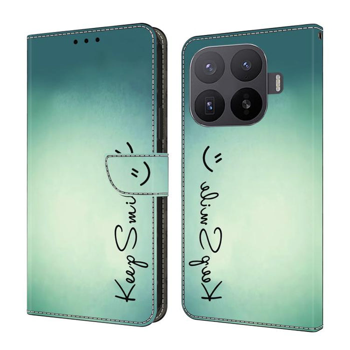 Funda para teléfono de cuero vegano pintado con efecto cristal, For Xiaomi 17T Pro 5G, For Xiaomi 17T 5G, For Xiaomi 17 Ultra, For Xiaomi 15T Pro 5G, For Xiaomi 15T 5G, For Xiaomi 15 Pro