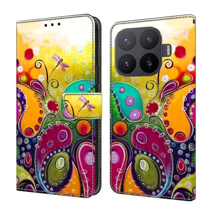 Funda para teléfono de cuero vegano pintado con efecto cristal, For Xiaomi 17T Pro 5G, For Xiaomi 17T 5G, For Xiaomi 17 Ultra, For Xiaomi 15T Pro 5G, For Xiaomi 15T 5G, For Xiaomi 15 Pro