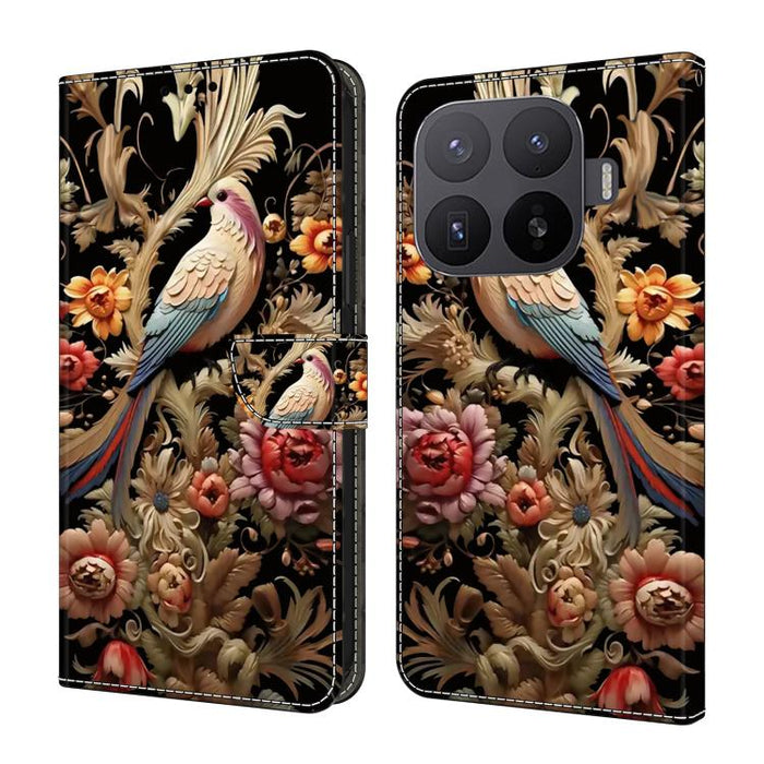 Funda para teléfono de cuero vegano pintado con efecto cristal, For Xiaomi 17T Pro 5G, For Xiaomi 17T 5G, For Xiaomi 17 Ultra, For Xiaomi 15T Pro 5G, For Xiaomi 15T 5G, For Xiaomi 15 Pro