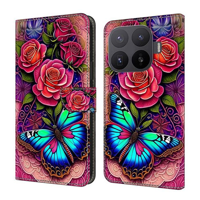 Funda para teléfono de cuero vegano pintado con efecto cristal, For Xiaomi 17T Pro 5G, For Xiaomi 17T 5G, For Xiaomi 17 Ultra, For Xiaomi 15T Pro 5G, For Xiaomi 15T 5G, For Xiaomi 15 Pro
