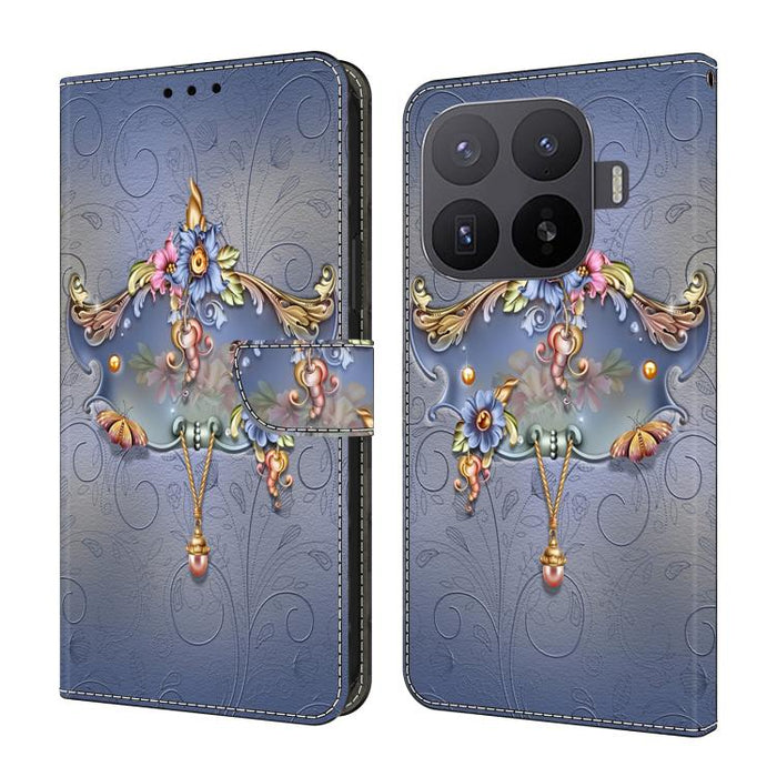 Funda para teléfono de cuero vegano pintado con efecto cristal, For Xiaomi 17T Pro 5G, For Xiaomi 17T 5G, For Xiaomi 17 Ultra, For Xiaomi 15T Pro 5G, For Xiaomi 15T 5G, For Xiaomi 15 Pro
