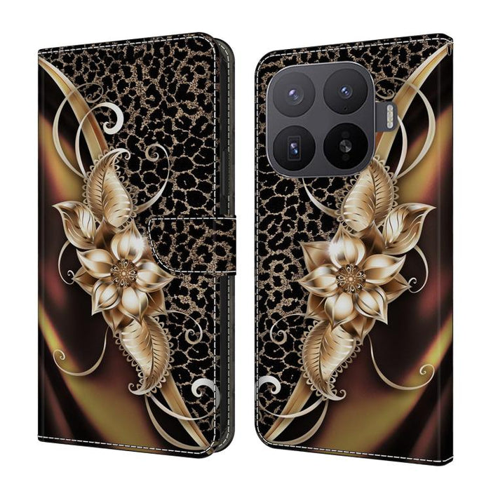 Funda para teléfono de cuero vegano pintado con efecto cristal, For Xiaomi 17T Pro 5G, For Xiaomi 17T 5G, For Xiaomi 17 Ultra, For Xiaomi 15T Pro 5G, For Xiaomi 15T 5G, For Xiaomi 15 Pro