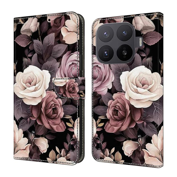 Funda para teléfono de cuero vegano pintado con efecto cristal, For Xiaomi 17T Pro 5G, For Xiaomi 17T 5G, For Xiaomi 17 Ultra, For Xiaomi 15T Pro 5G, For Xiaomi 15T 5G, For Xiaomi 15 Pro