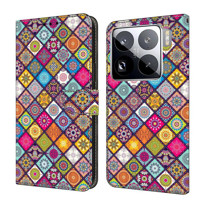 Funda para teléfono de cuero vegano pintado con efecto cristal, For Xiaomi 17T Pro 5G, For Xiaomi 17T 5G, For Xiaomi 17 Ultra, For Xiaomi 15T Pro 5G, For Xiaomi 15T 5G, For Xiaomi 15 Pro