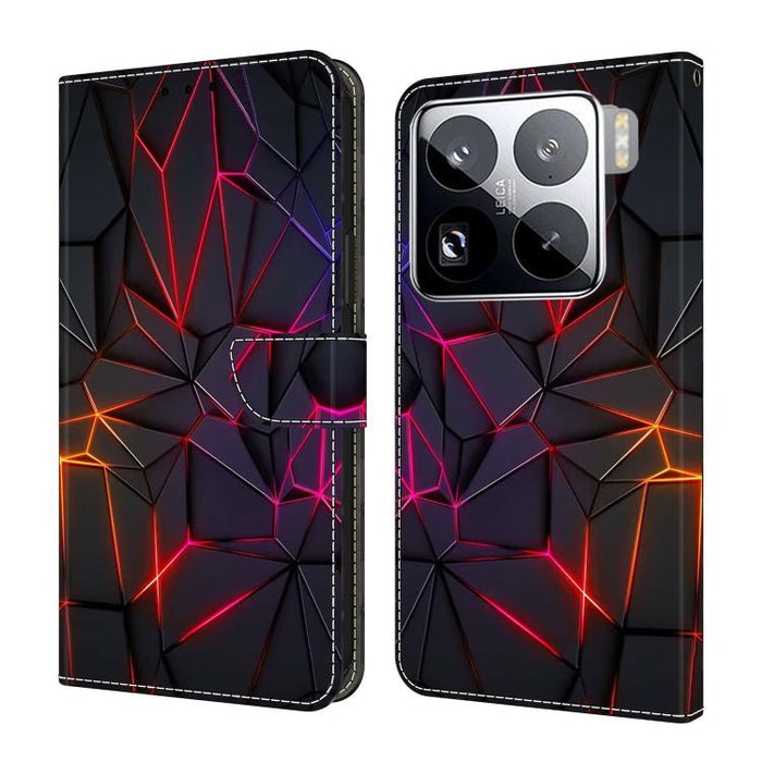 Funda para teléfono de cuero vegano pintado con efecto cristal, For Xiaomi 17T Pro 5G, For Xiaomi 17T 5G, For Xiaomi 17 Ultra, For Xiaomi 15T Pro 5G, For Xiaomi 15T 5G, For Xiaomi 15 Pro