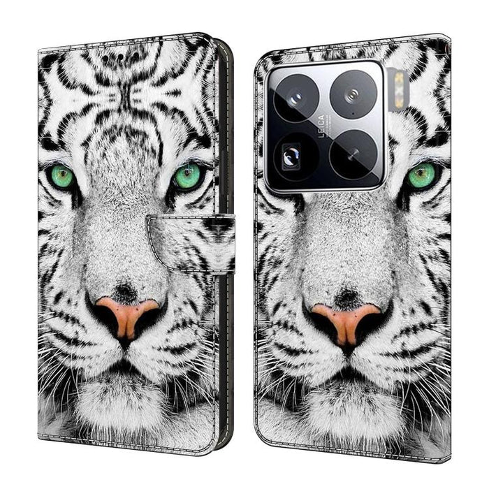 Funda para teléfono de cuero vegano pintado con efecto cristal, For Xiaomi 17T Pro 5G, For Xiaomi 17T 5G, For Xiaomi 17 Ultra, For Xiaomi 15T Pro 5G, For Xiaomi 15T 5G, For Xiaomi 15 Pro