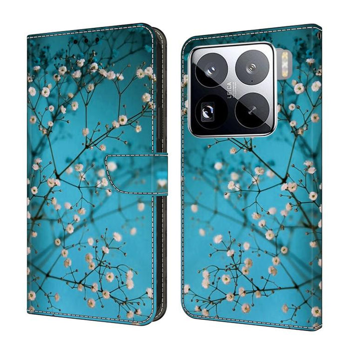 Funda para teléfono de cuero vegano pintado con efecto cristal, For Xiaomi 17T Pro 5G, For Xiaomi 17T 5G, For Xiaomi 17 Ultra, For Xiaomi 15T Pro 5G, For Xiaomi 15T 5G, For Xiaomi 15 Pro