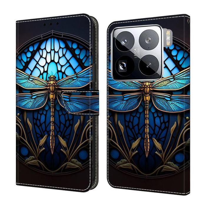 Funda para teléfono de cuero vegano pintado con efecto cristal, For Xiaomi 17T Pro 5G, For Xiaomi 17T 5G, For Xiaomi 17 Ultra, For Xiaomi 15T Pro 5G, For Xiaomi 15T 5G, For Xiaomi 15 Pro