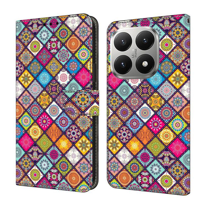 Funda para teléfono de cuero vegano pintado con efecto cristal, For Xiaomi 17T Pro 5G, For Xiaomi 17T 5G, For Xiaomi 17 Ultra, For Xiaomi 15T Pro 5G, For Xiaomi 15T 5G, For Xiaomi 15 Pro