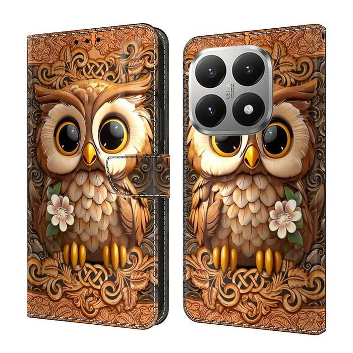 Funda para teléfono de cuero vegano pintado con efecto cristal, For Xiaomi 17T Pro 5G, For Xiaomi 17T 5G, For Xiaomi 17 Ultra, For Xiaomi 15T Pro 5G, For Xiaomi 15T 5G, For Xiaomi 15 Pro