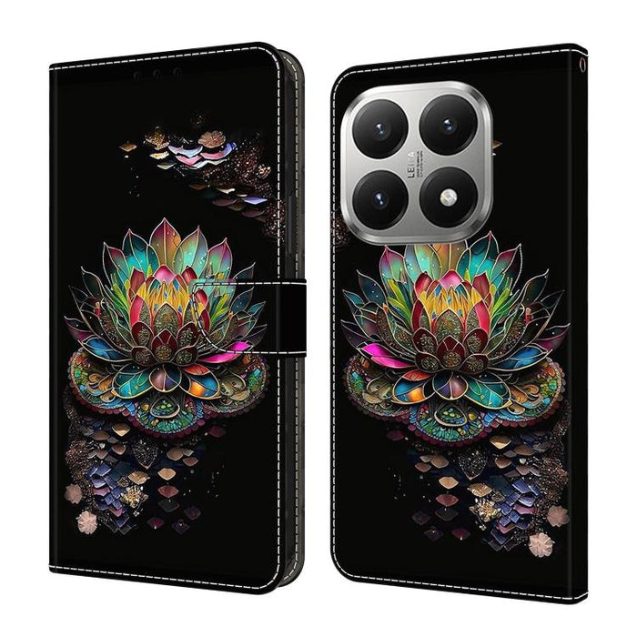 Funda para teléfono de cuero vegano pintado con efecto cristal, For Xiaomi 17T Pro 5G, For Xiaomi 17T 5G, For Xiaomi 17 Ultra, For Xiaomi 15T Pro 5G, For Xiaomi 15T 5G, For Xiaomi 15 Pro