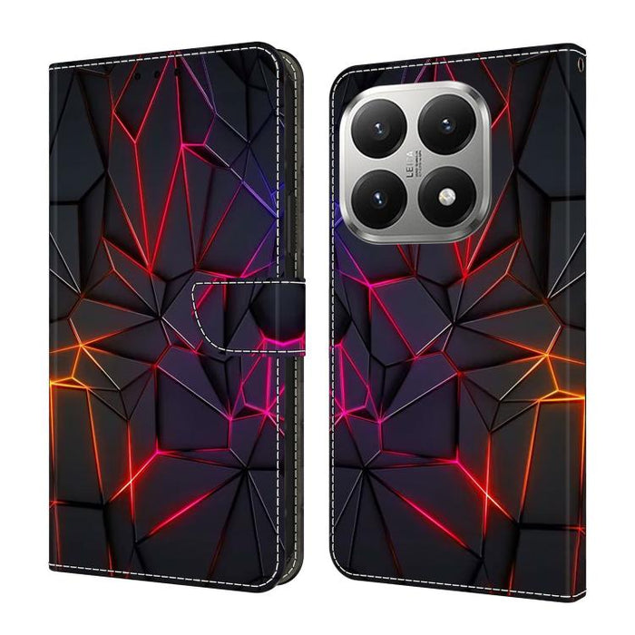 Funda para teléfono de cuero vegano pintado con efecto cristal, For Xiaomi 17T Pro 5G, For Xiaomi 17T 5G, For Xiaomi 17 Ultra, For Xiaomi 15T Pro 5G, For Xiaomi 15T 5G, For Xiaomi 15 Pro