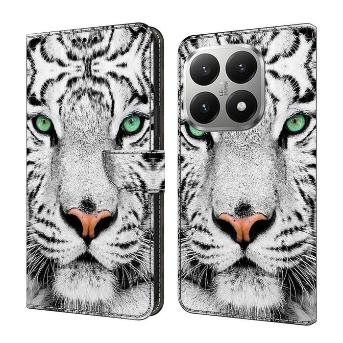 Funda para teléfono de cuero vegano pintado con efecto cristal, For Xiaomi 17T Pro 5G, For Xiaomi 17T 5G, For Xiaomi 17 Ultra, For Xiaomi 15T Pro 5G, For Xiaomi 15T 5G, For Xiaomi 15 Pro