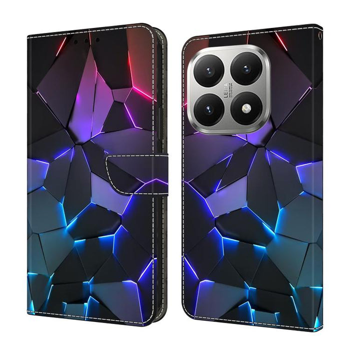 Funda para teléfono de cuero vegano pintado con efecto cristal, For Xiaomi 17T Pro 5G, For Xiaomi 17T 5G, For Xiaomi 17 Ultra, For Xiaomi 15T Pro 5G, For Xiaomi 15T 5G, For Xiaomi 15 Pro