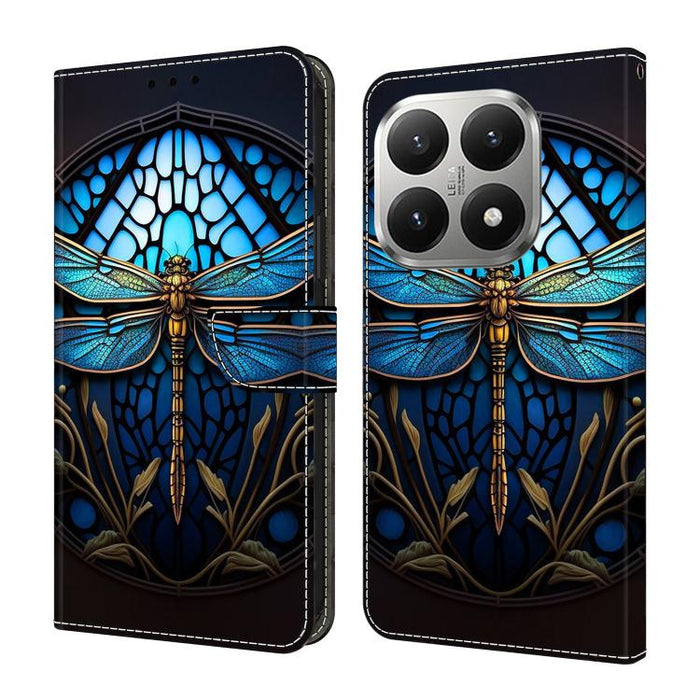 Funda para teléfono de cuero vegano pintado con efecto cristal, For Xiaomi 17T Pro 5G, For Xiaomi 17T 5G, For Xiaomi 17 Ultra, For Xiaomi 15T Pro 5G, For Xiaomi 15T 5G, For Xiaomi 15 Pro