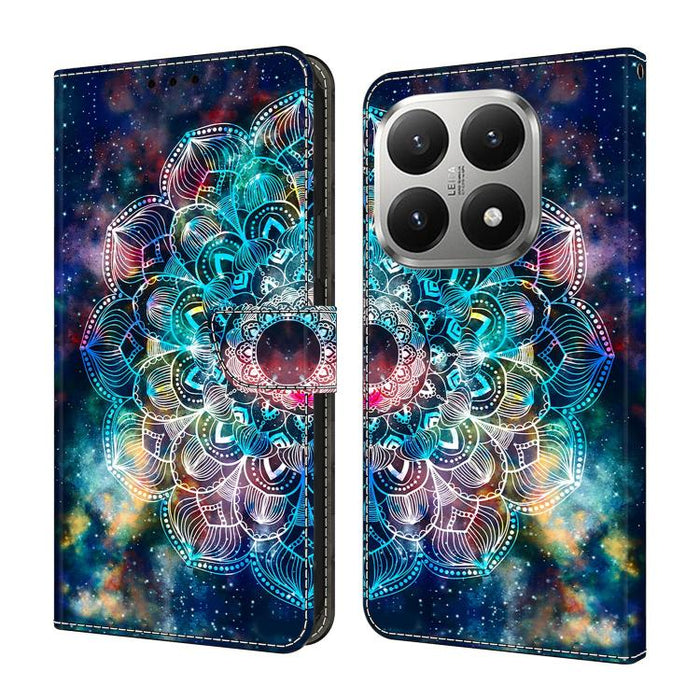 Funda para teléfono de cuero vegano pintado con efecto cristal, For Xiaomi 17T Pro 5G, For Xiaomi 17T 5G, For Xiaomi 17 Ultra, For Xiaomi 15T Pro 5G, For Xiaomi 15T 5G, For Xiaomi 15 Pro