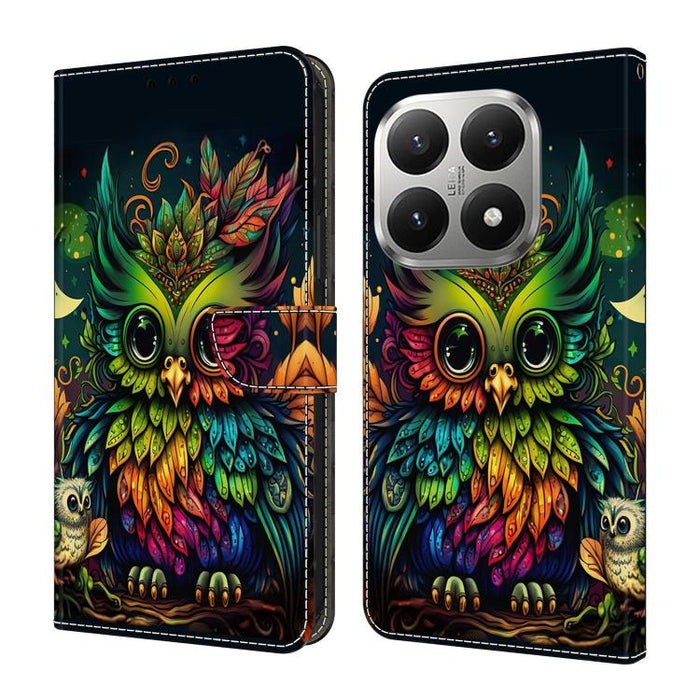 Funda para teléfono de cuero vegano pintado con efecto cristal, For Xiaomi 17T Pro 5G, For Xiaomi 17T 5G, For Xiaomi 17 Ultra, For Xiaomi 15T Pro 5G, For Xiaomi 15T 5G, For Xiaomi 15 Pro