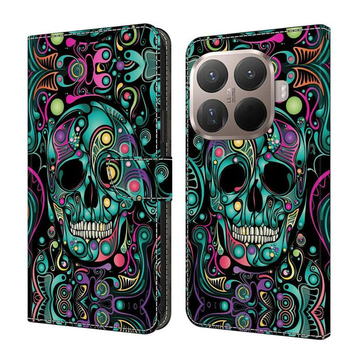 Funda para teléfono de cuero vegano pintado con efecto cristal, For Xiaomi 17T Pro 5G, For Xiaomi 17T 5G, For Xiaomi 17 Ultra, For Xiaomi 15T Pro 5G, For Xiaomi 15T 5G, For Xiaomi 15 Pro
