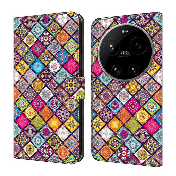 Funda para teléfono de cuero vegano pintado con efecto cristal, For Xiaomi 17T Pro 5G, For Xiaomi 17T 5G, For Xiaomi 17 Ultra, For Xiaomi 15T Pro 5G, For Xiaomi 15T 5G, For Xiaomi 15 Pro