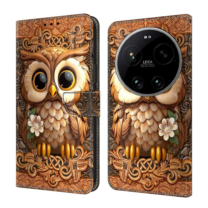 Funda para teléfono de cuero vegano pintado con efecto cristal, For Xiaomi 17T Pro 5G, For Xiaomi 17T 5G, For Xiaomi 17 Ultra, For Xiaomi 15T Pro 5G, For Xiaomi 15T 5G, For Xiaomi 15 Pro
