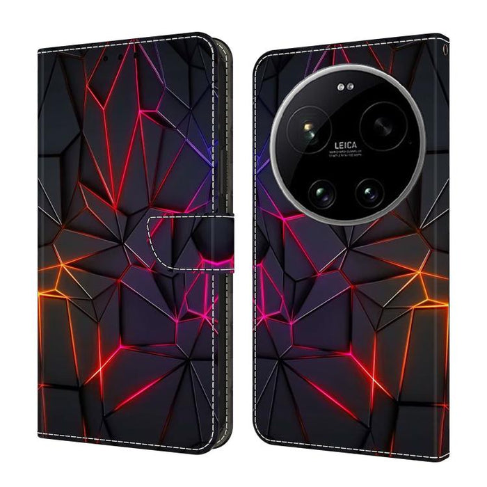 Funda para teléfono de cuero vegano pintado con efecto cristal, For Xiaomi 17T Pro 5G, For Xiaomi 17T 5G, For Xiaomi 17 Ultra, For Xiaomi 15T Pro 5G, For Xiaomi 15T 5G, For Xiaomi 15 Pro
