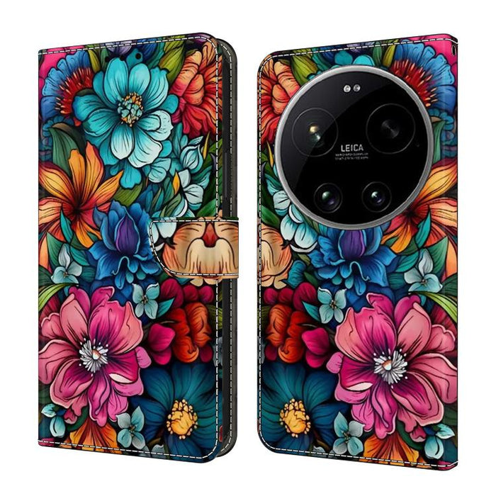 Funda para teléfono de cuero vegano pintado con efecto cristal, For Xiaomi 17T Pro 5G, For Xiaomi 17T 5G, For Xiaomi 17 Ultra, For Xiaomi 15T Pro 5G, For Xiaomi 15T 5G, For Xiaomi 15 Pro