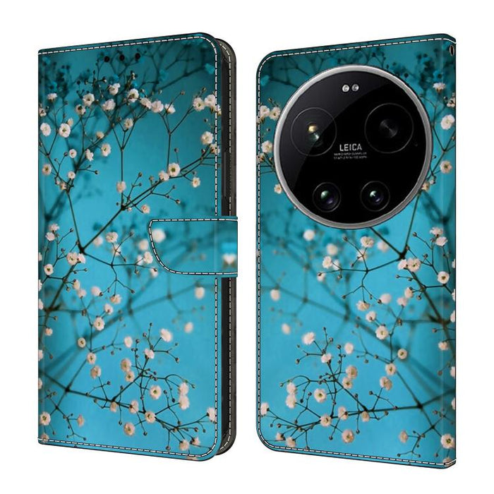 Funda para teléfono de cuero vegano pintado con efecto cristal, For Xiaomi 17T Pro 5G, For Xiaomi 17T 5G, For Xiaomi 17 Ultra, For Xiaomi 15T Pro 5G, For Xiaomi 15T 5G, For Xiaomi 15 Pro