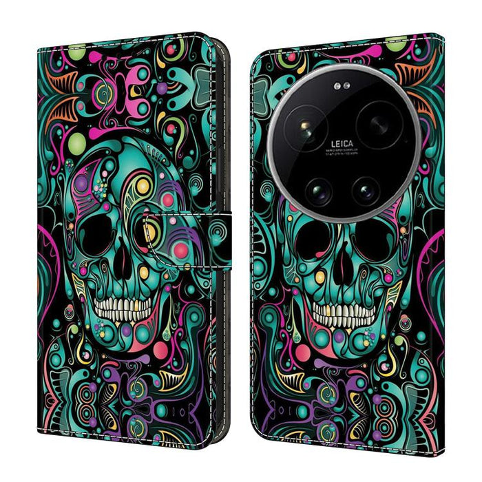 Funda para teléfono de cuero vegano pintado con efecto cristal, For Xiaomi 17T Pro 5G, For Xiaomi 17T 5G, For Xiaomi 17 Ultra, For Xiaomi 15T Pro 5G, For Xiaomi 15T 5G, For Xiaomi 15 Pro